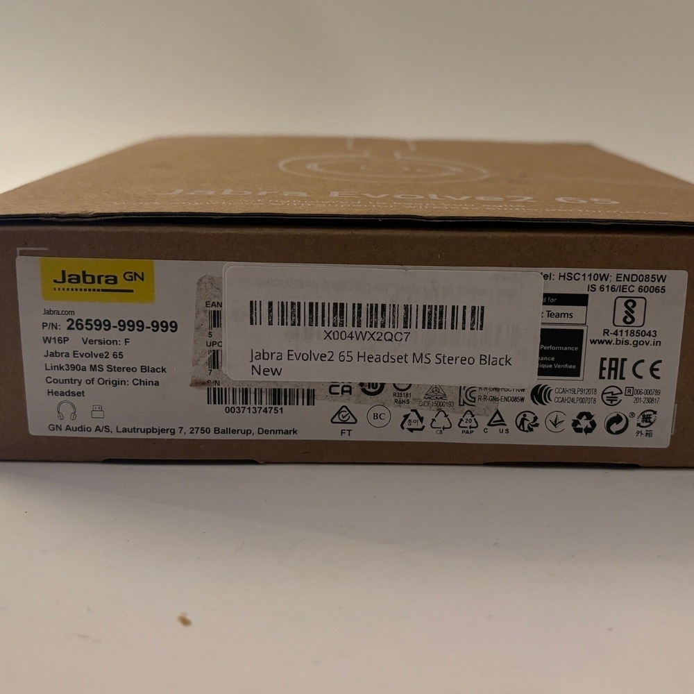 Jabra Evolve2 65 MS Stereo Wireless Headset Black Link390a Noise Canceling - Picture 4 of 4